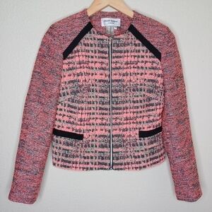 Helene Berman London Gray Black Pink Tweed Jacket XS